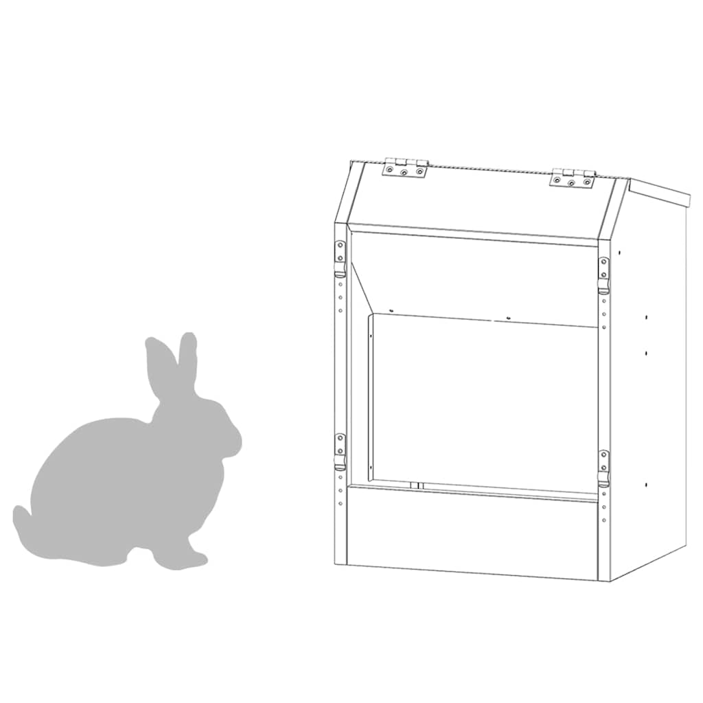 Rabbit Feeder Silver 33.5 x 25.5 x 45.5 cm 3 kg