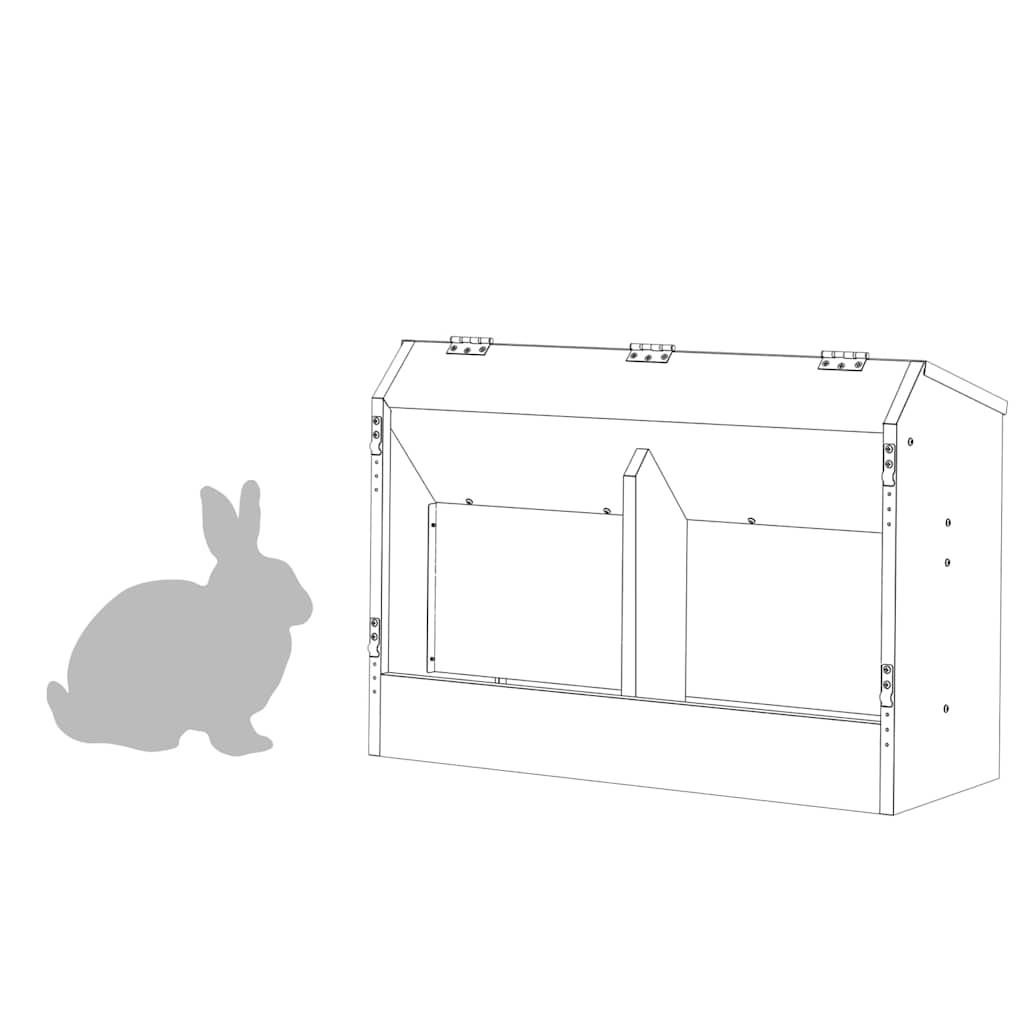 Rabbit Feeder Silver 64.5 x 25.5 x 45.5 cm 6 kg