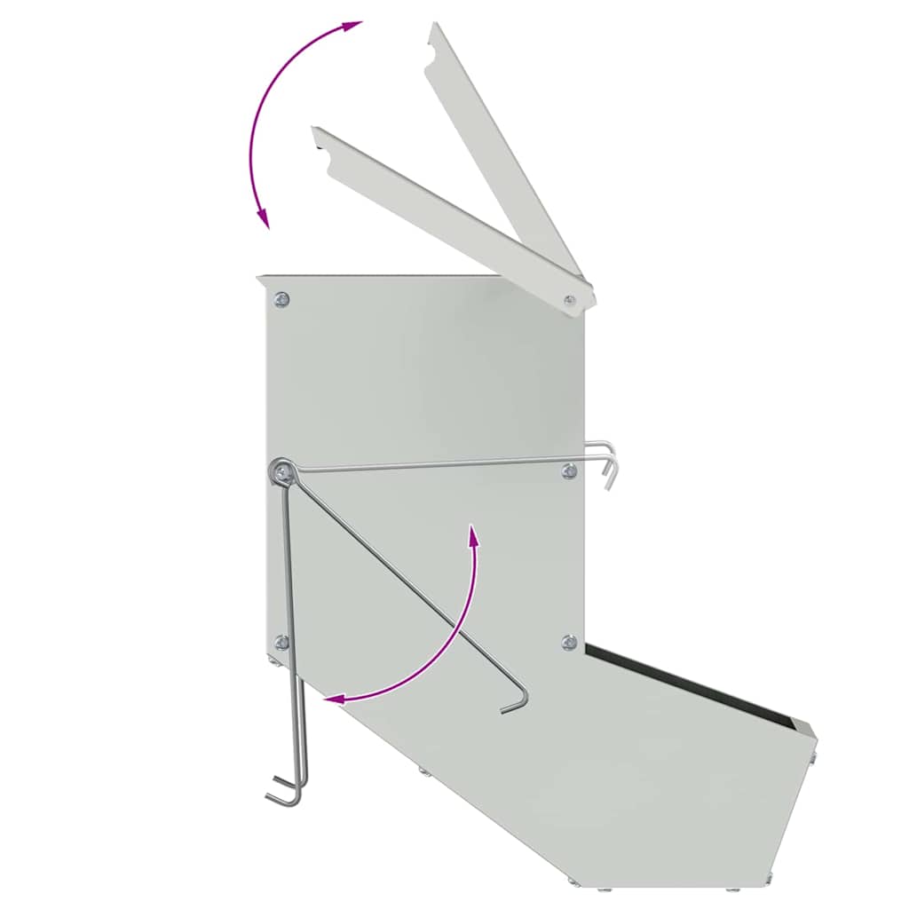 Rabbit Feeder Silver 12.5 x 26 x 28.5 cm 1 kg Galvanised Steel
