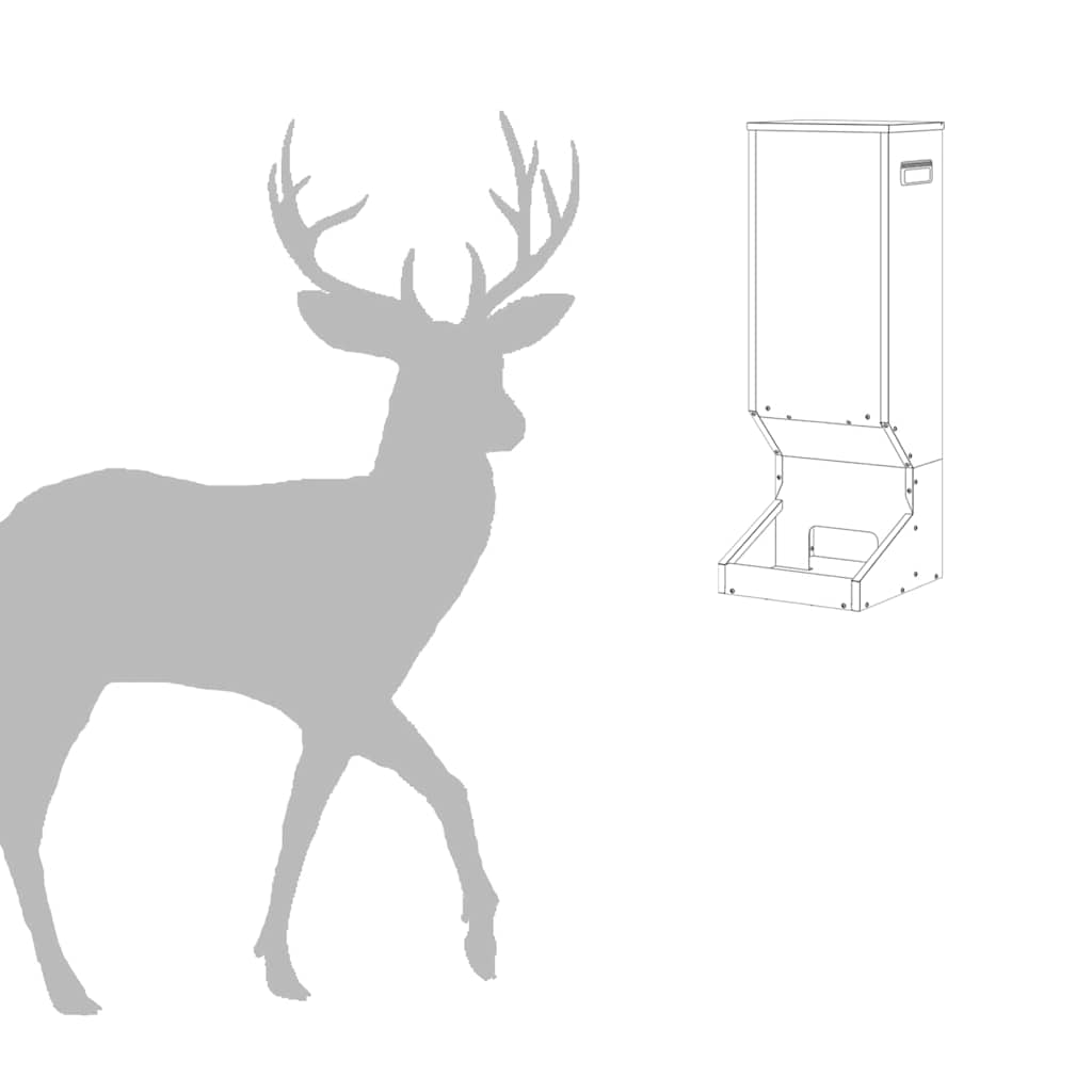 Deer Feeder Silver 28 x 30 x 80 cm 3 kg Galvanised Steel