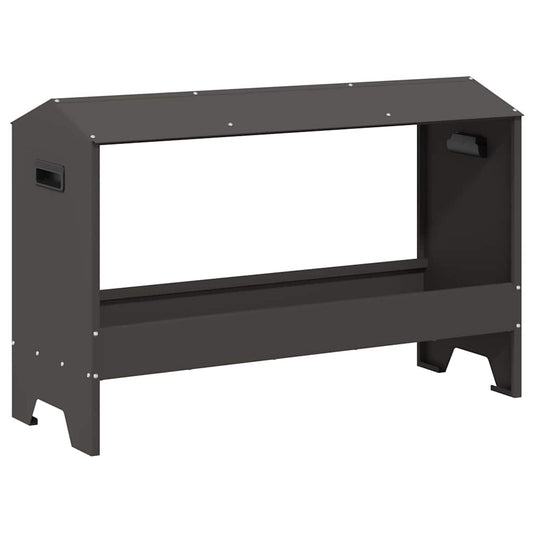 Chicken Feeding Trough Black 81 x 32 x 53.5 cm