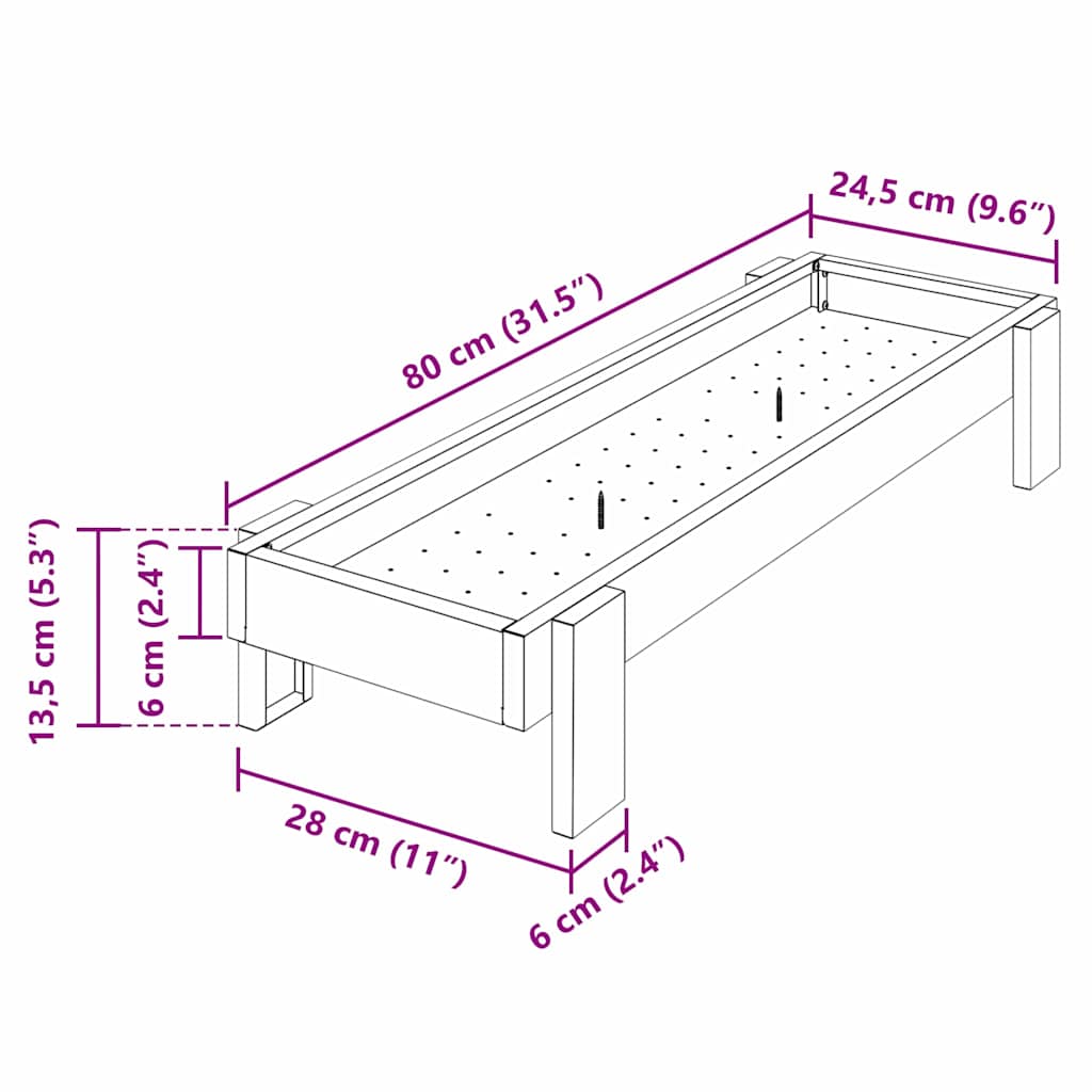 Chicken Feeding Trough Silver 80 x 28 x 13.5 cm