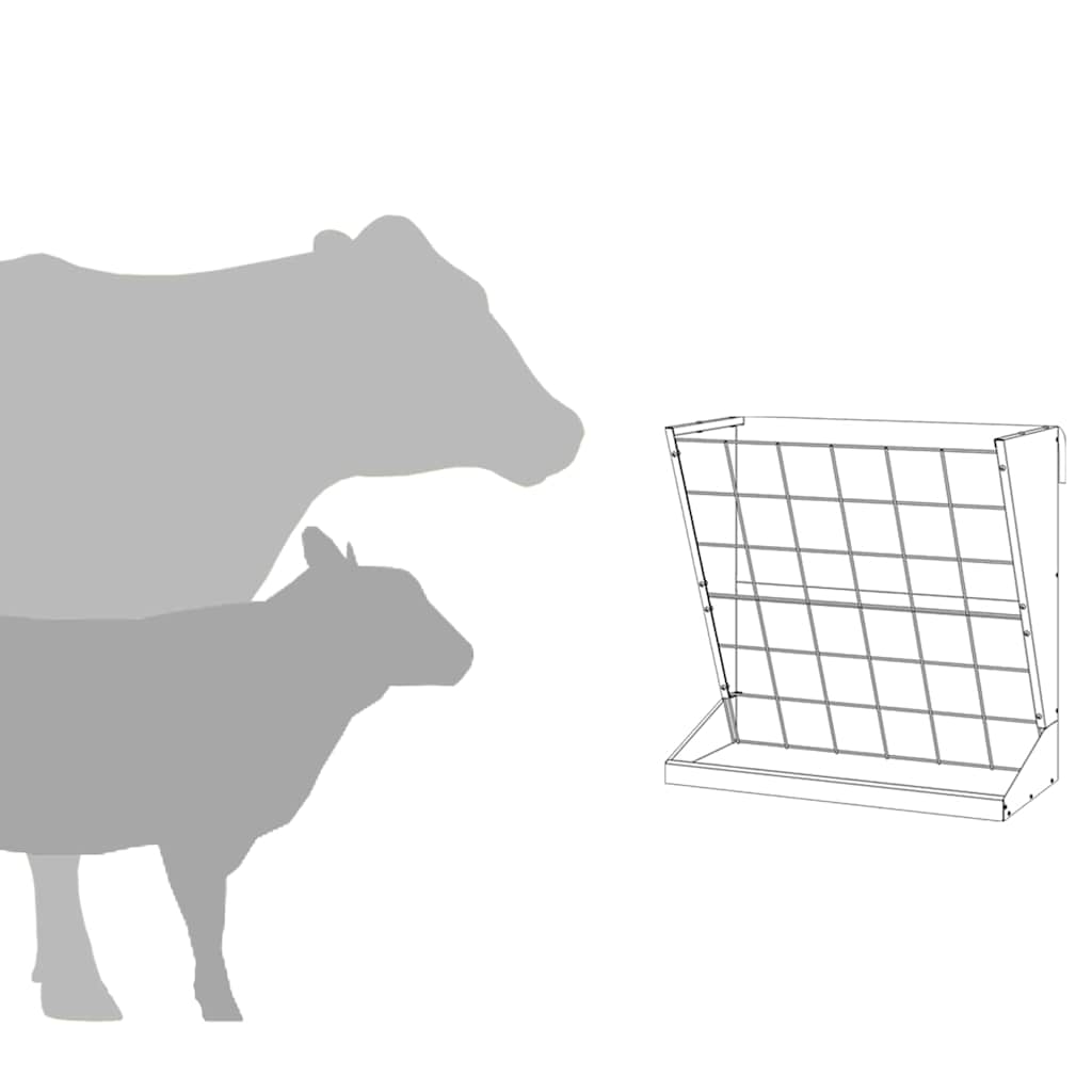 Hay Feeder Silver 71 x 33 x 70 cm 5 kg Galvanised Steel