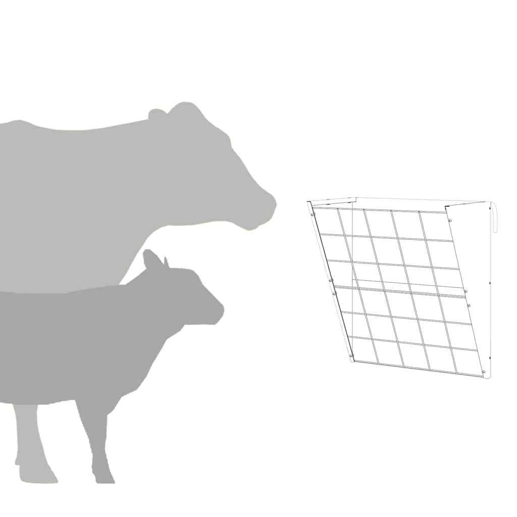 Hanging Hay Feeder Silver 61 x 33 x 66 cm 5 kg Galvanised Steel