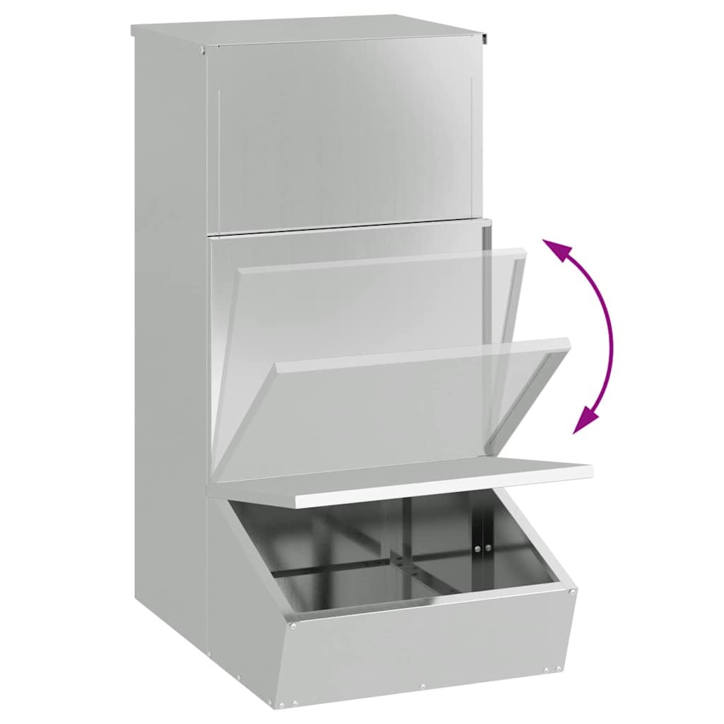Pig Feeder Silver 55 x 38 x 76 cm 20 kg Galvanised Steel