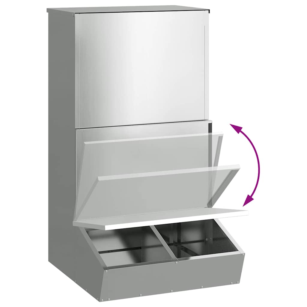 Pig Feeder Silver 55 x 51 x 91.5 cm 20 kg Galvanised Steel