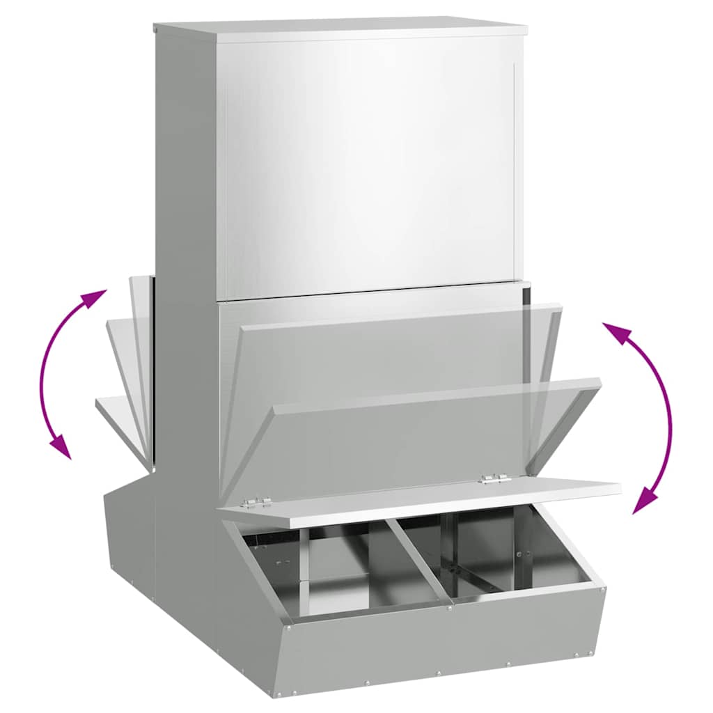 Pig Feeder Silver 82 x 51 x 91.5 cm 20 kg Galvanised Steel
