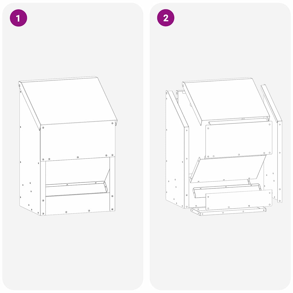 Chicken Feeder Silver 21 x 16 x 33 cm 3 kg Galvanised Steel