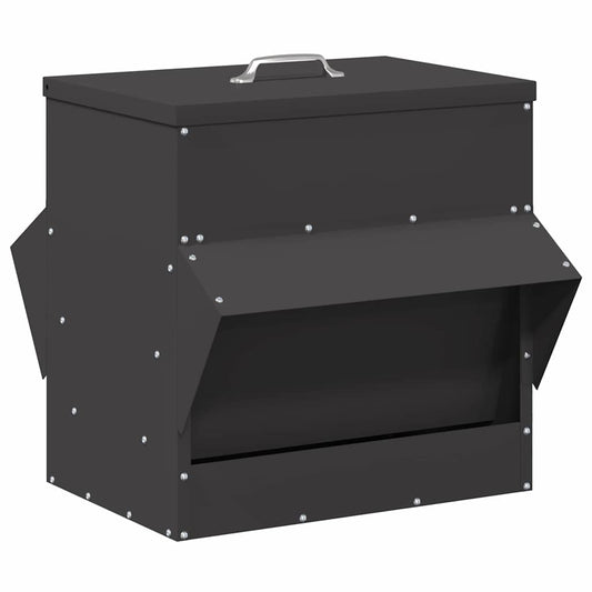 Chicken Feeder Black 40.5 x 45 x 41 cm 20 kg Cold-Rolled Steel