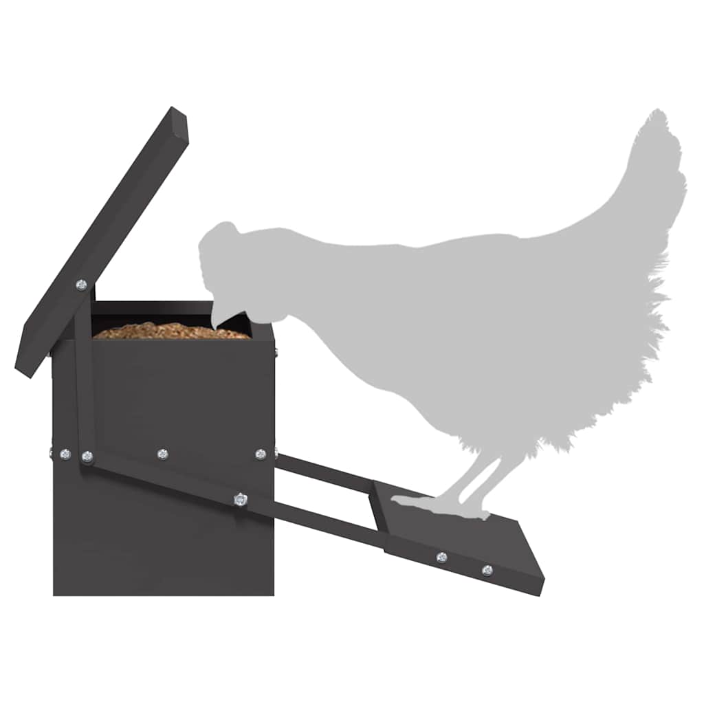 Chicken Treadle Feeder Black 48.5 x 39.5 x 19 cm 5 kg