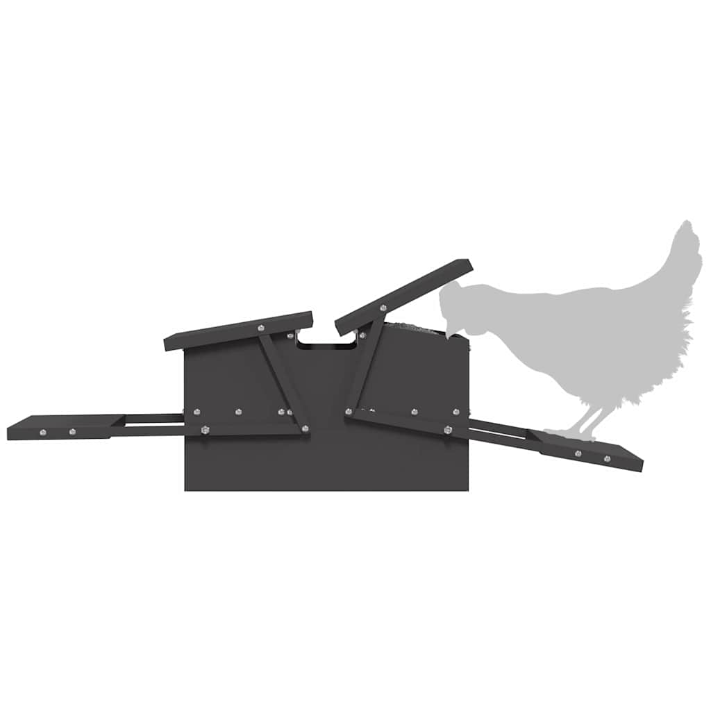 Chicken Treadle Feeder Black 75 x 53 x 20.5 cm 10 kg