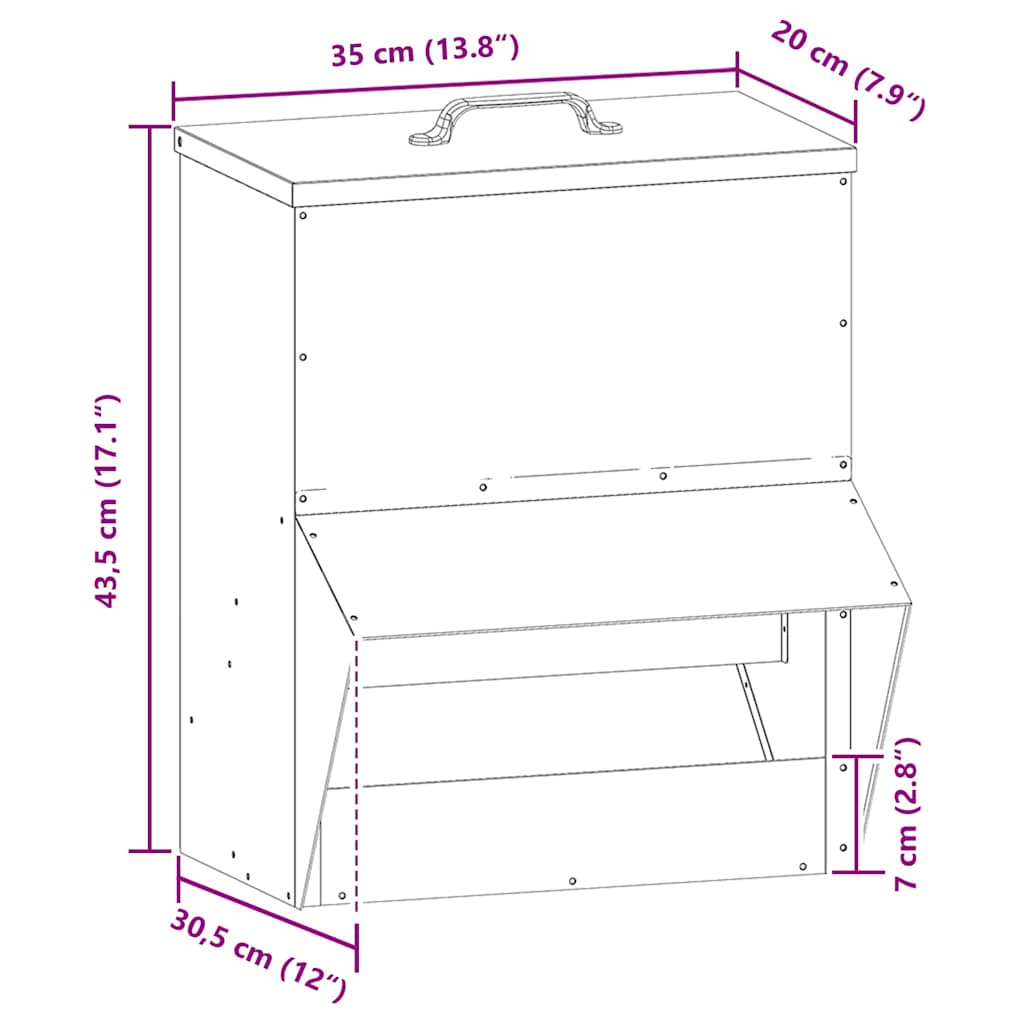 Chicken Feeder Olive Green 35 x 30.5 x 43.5 cm