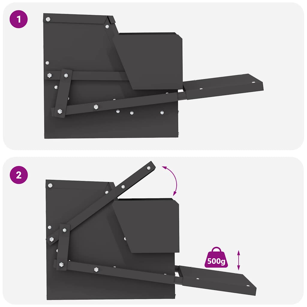 Chicken Treadle Feeder Black 50 x 40 x 29 cm 2 kg
