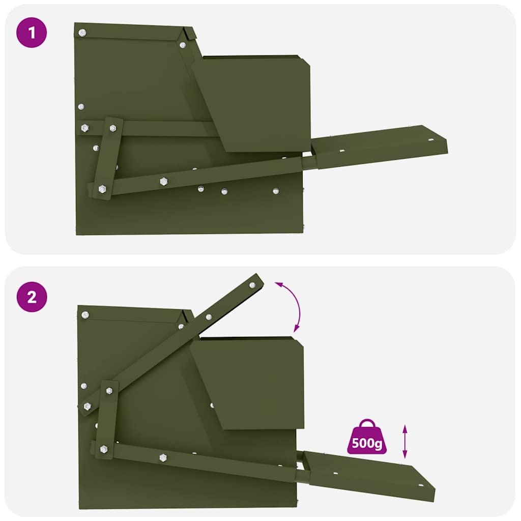 Chicken Treadle Feeder Olive Green 50 x 40 x 29 cm 2 kg