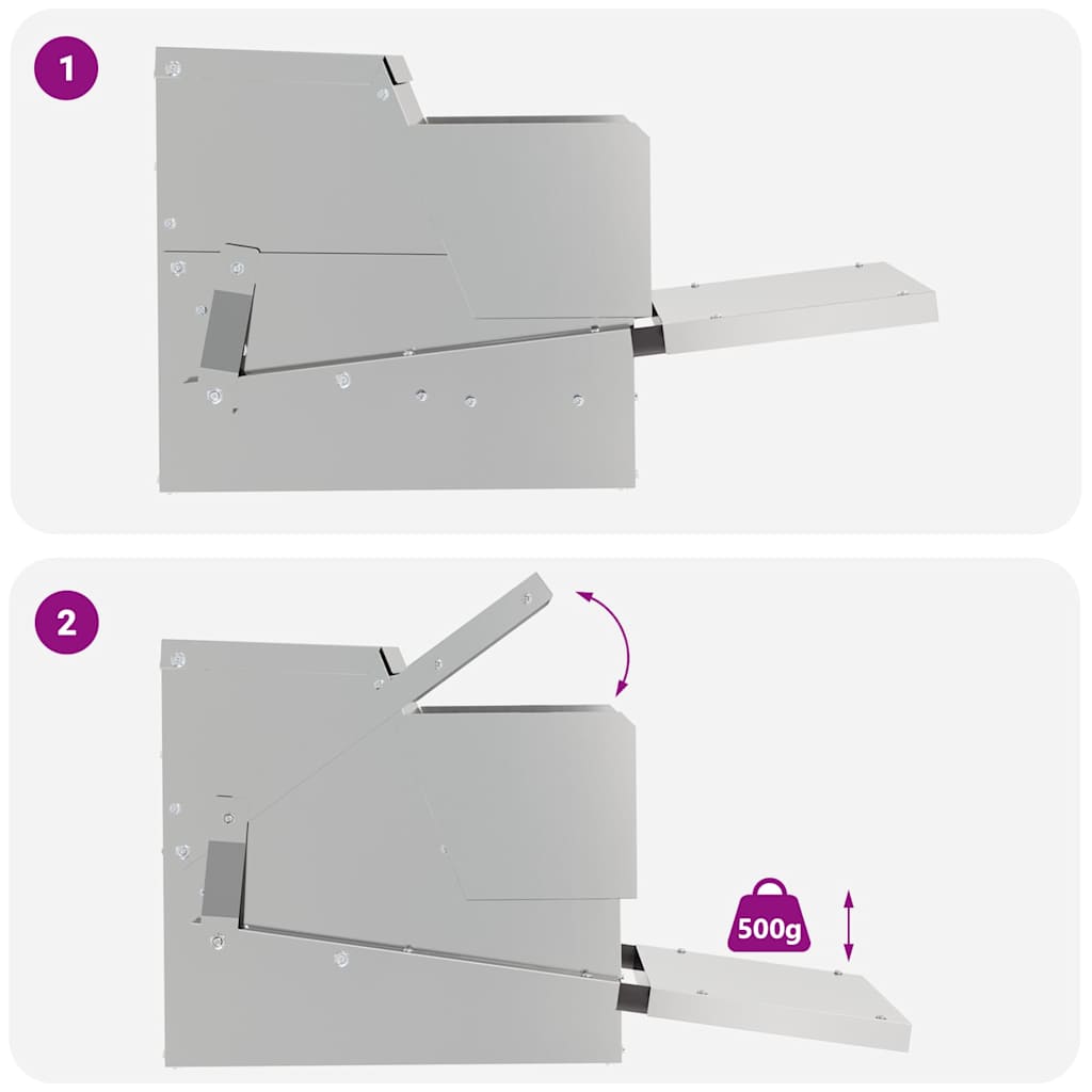 Chicken Treadle Feeder Silver 50 x 40 x 29 cm 2 kg