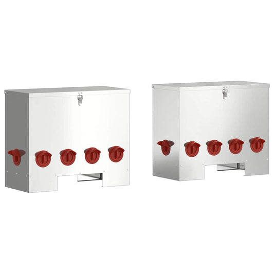 Chicken Feeder 2 Silver 60.5 x 29 x 51 cm 25 kg
