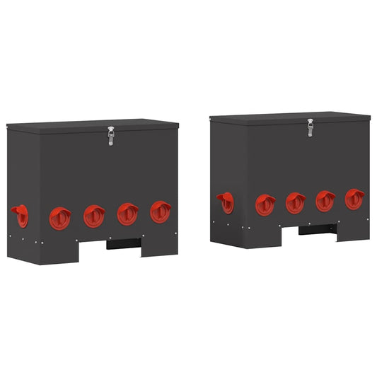 Chicken Feeder 2 Black 60.5 x 29 x 51 cm 25 kg