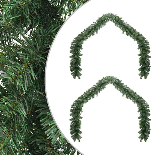 Christmas Garland 2 pcs Green 20 m PVC