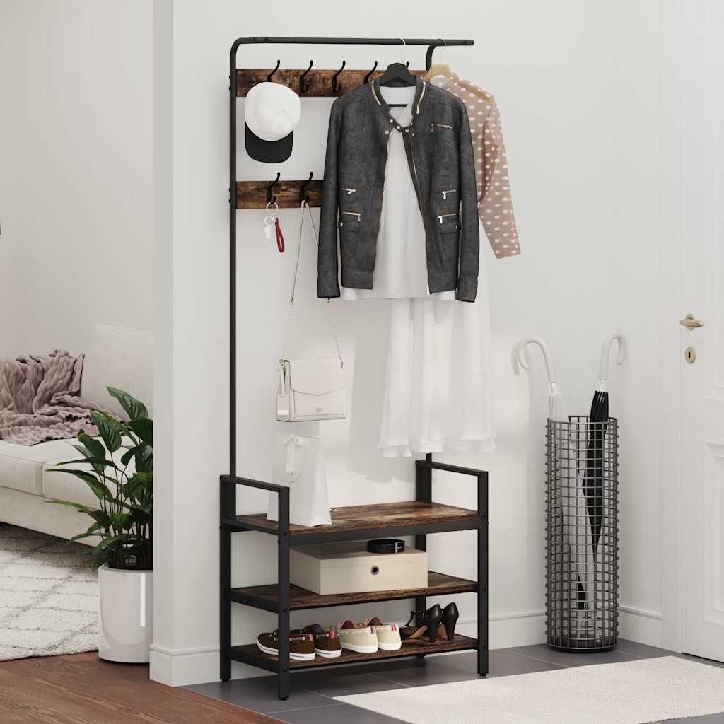 Coat Rack Other Smoked oak 75 x 34 x 184 cm Engineered wood