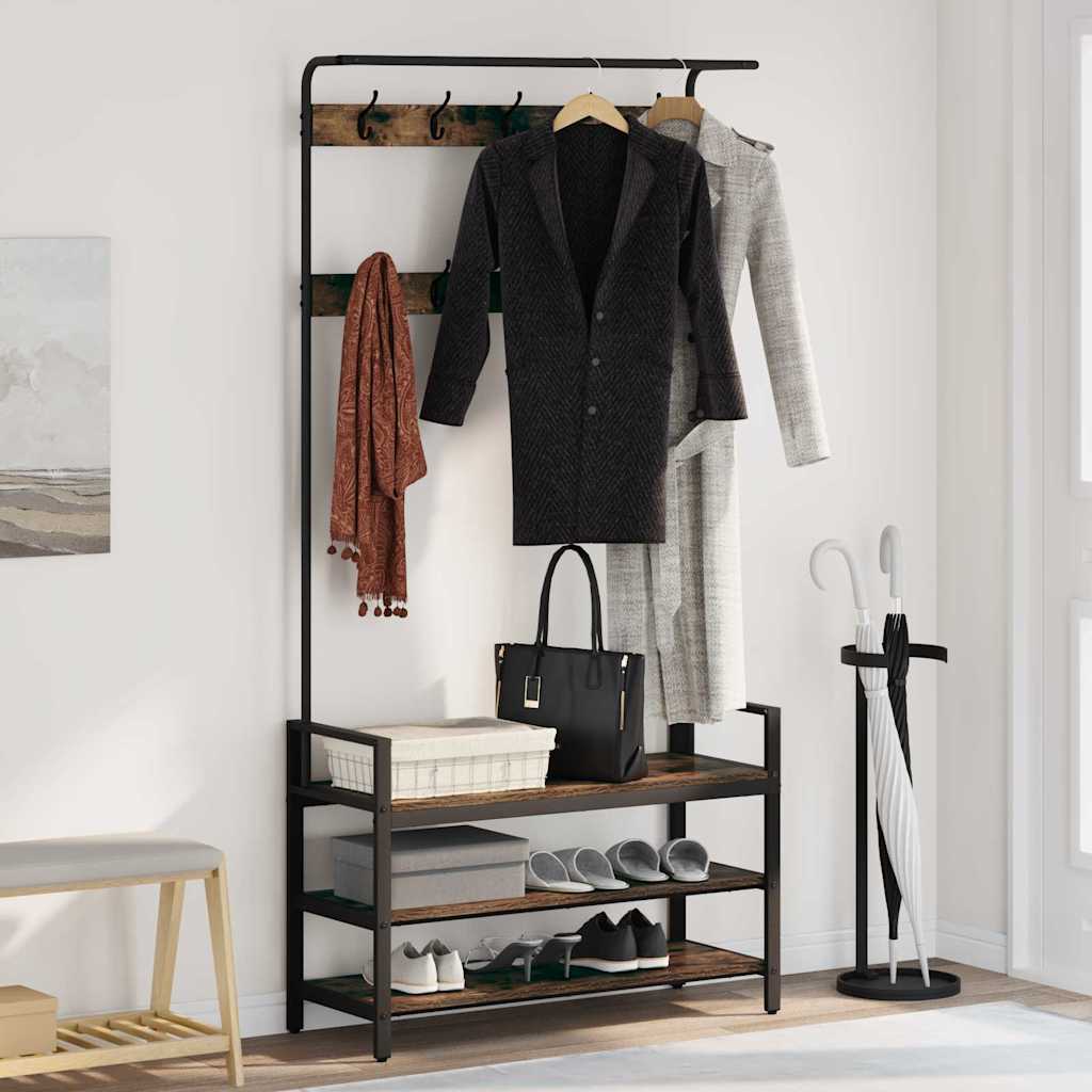 Coat Rack Other Smoked oak 95 x 34 x 184 cm Engineered wood