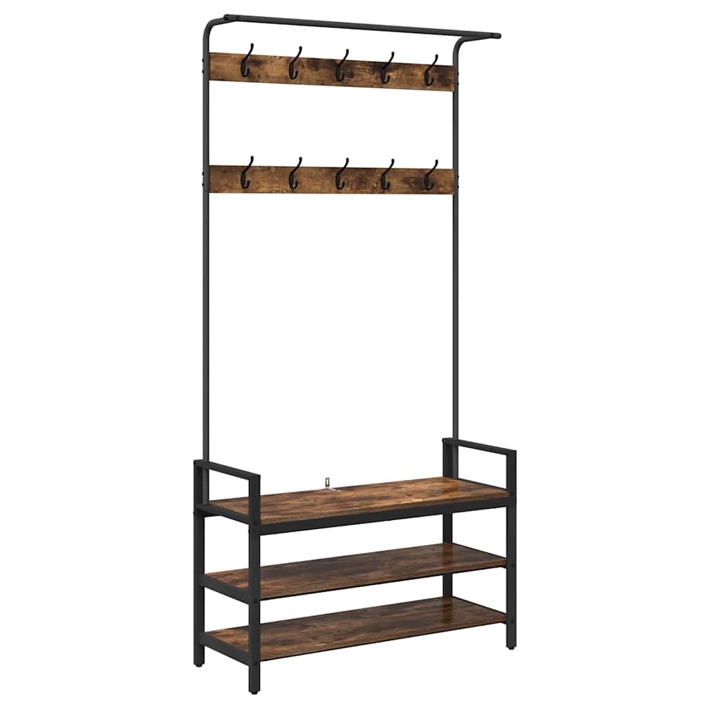 Coat Rack Other Smoked oak 95 x 34 x 184 cm Engineered wood