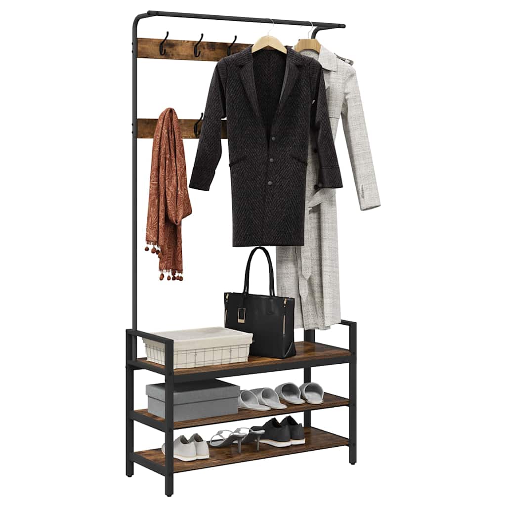 Coat Rack Other Smoked oak 95 x 34 x 184 cm Engineered wood