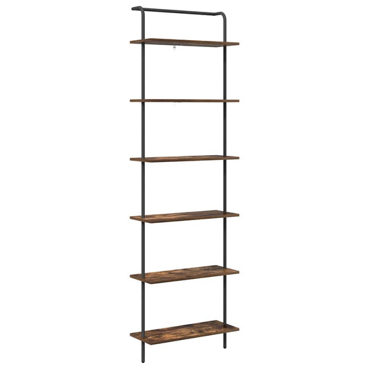Bookshelf 6-Tier 60 x 24 x 203 cm Engineered wood Smoked Oak