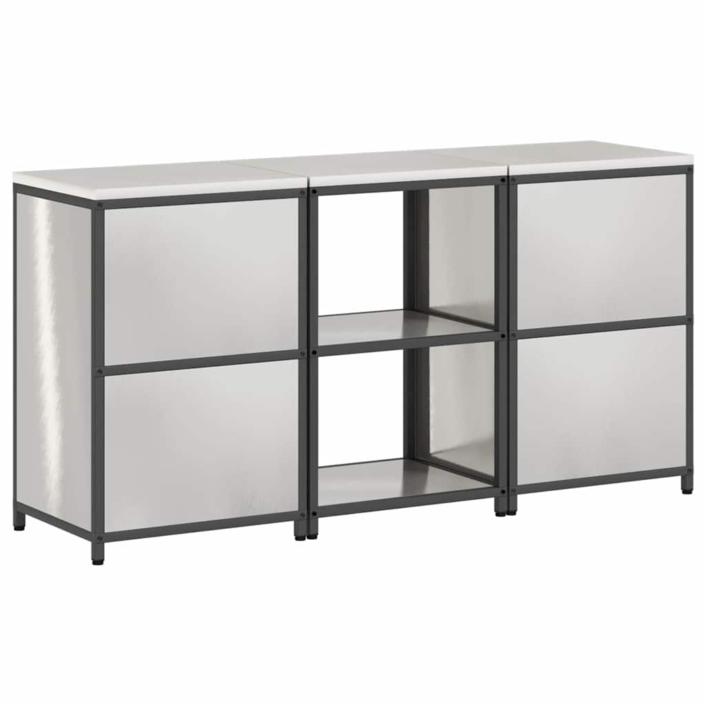 Kitchen Storage Set HATTEM 3 pcs Silver Stainless Steel