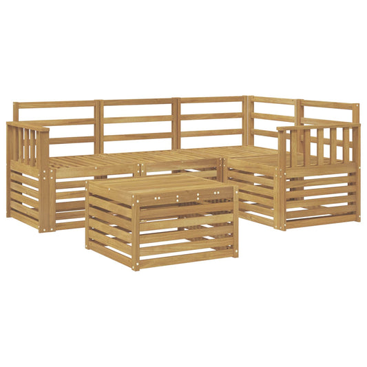 Outdoor Sofa Set 5 pcs White Solid Acacia Wood