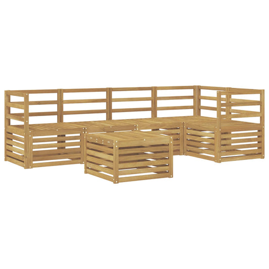 Outdoor Sofa Set 6 pcs White Solid Acacia Wood