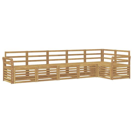 Outdoor Sofa Set 6 pcs White Solid Acacia Wood