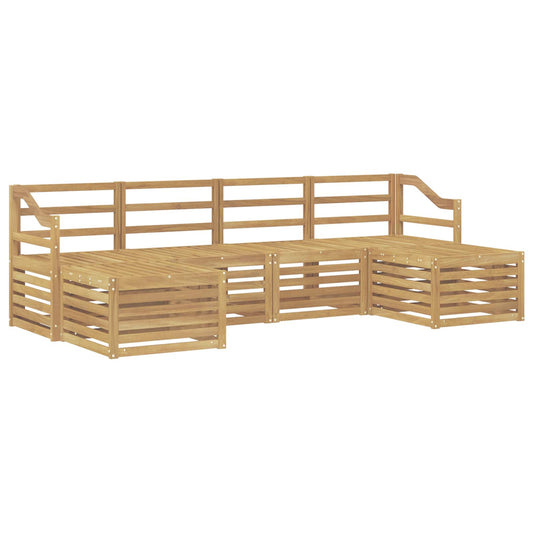 Outdoor Sofa Set 6 pcs White Solid Acacia Wood