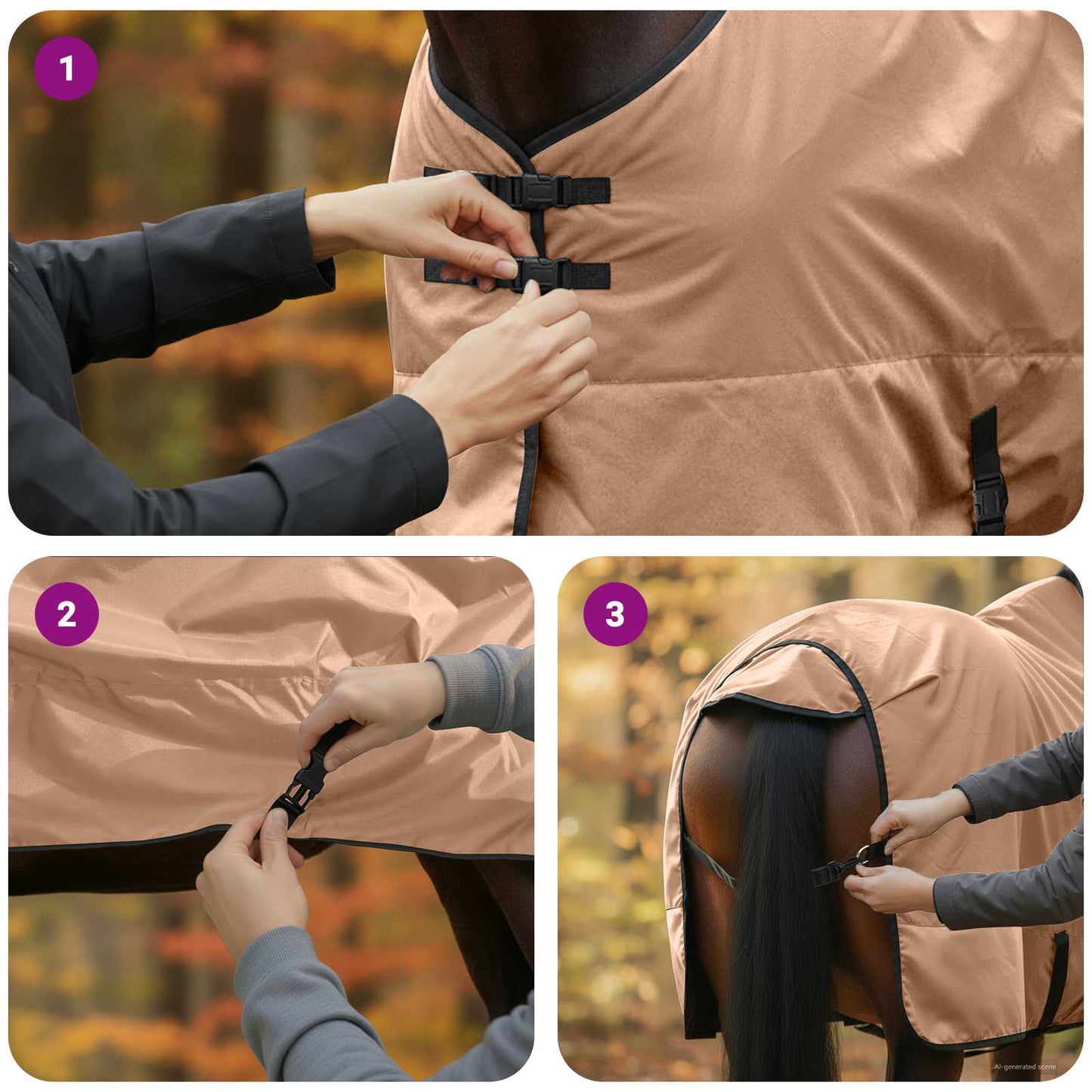 Horse Blanket Cappuccino 135 cm Polyester