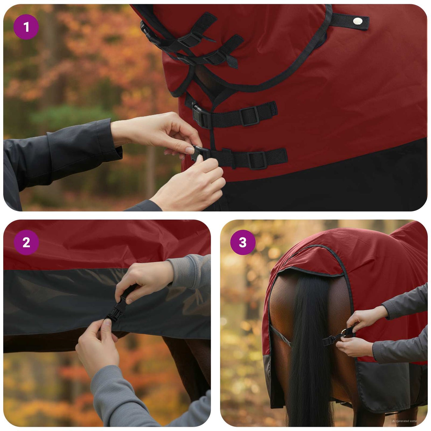 Horse Blanket Bordeaux and Black 125 cm Polyester