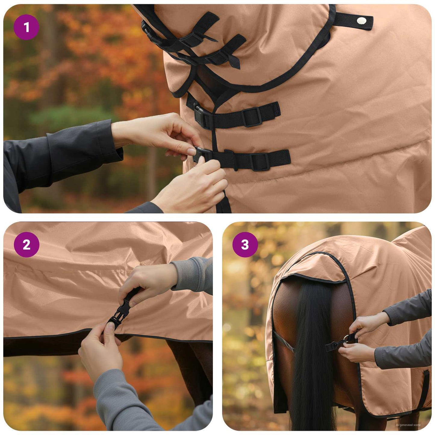 Horse Blanket Cappuccino 75 cm Polyester