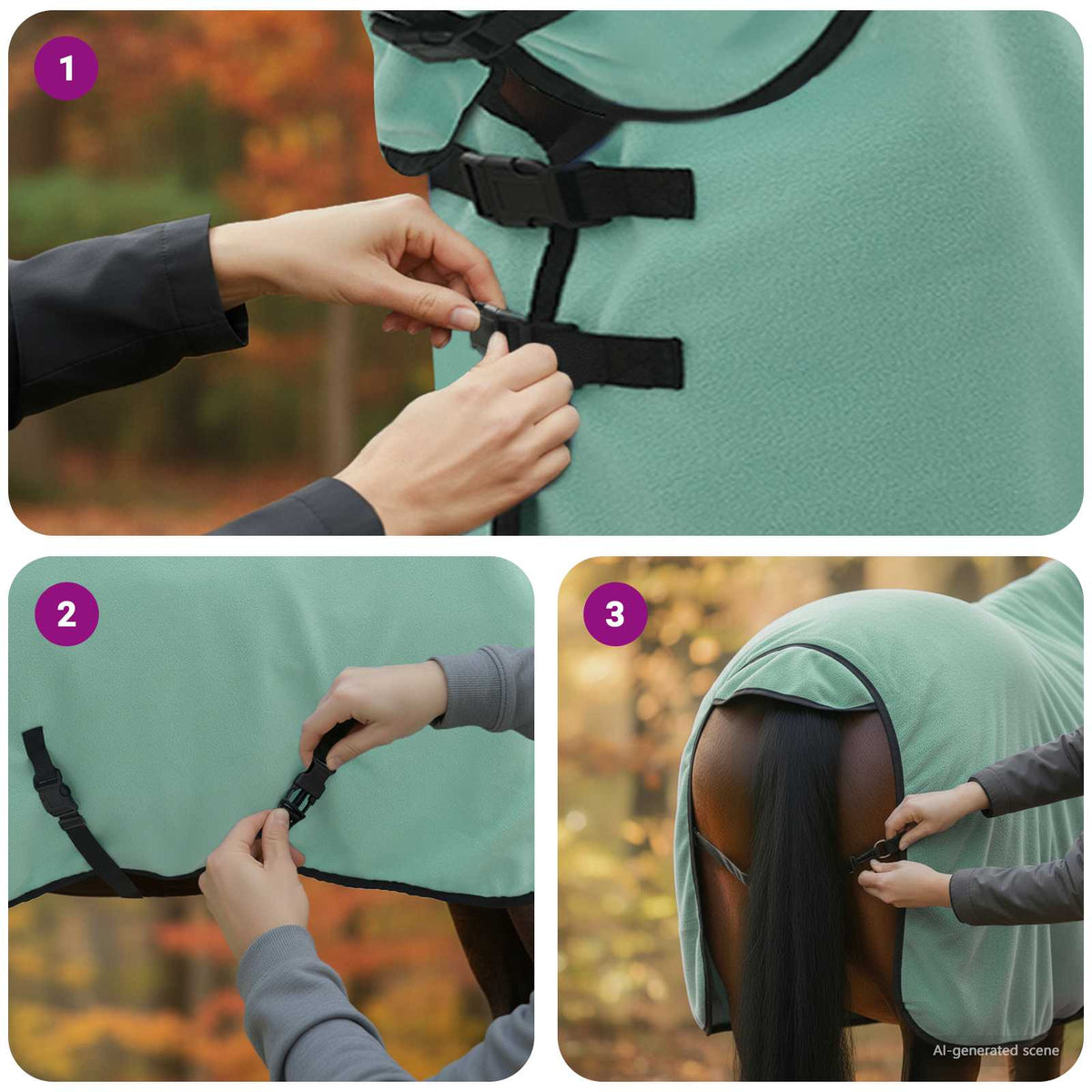 Horse Blanket Special Green 75 cm Polyester Fleece