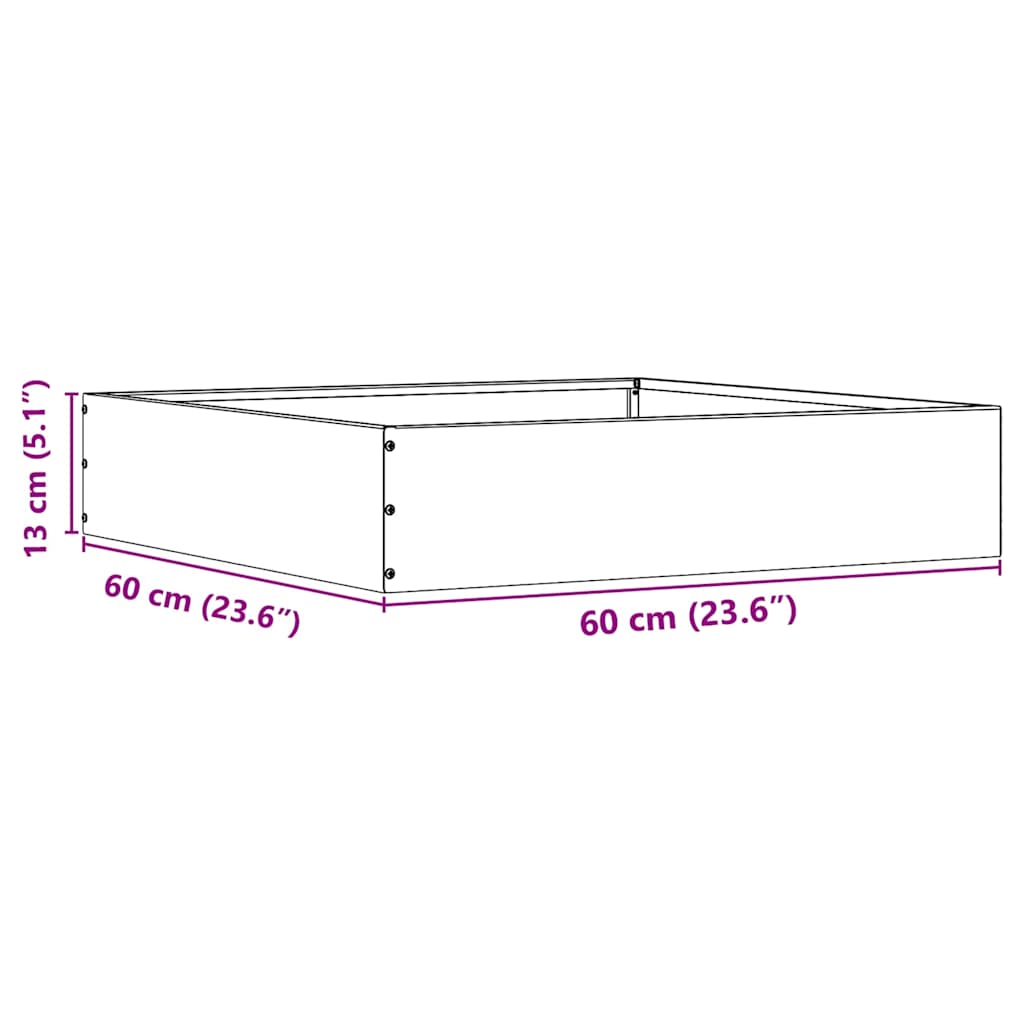 Lawn Edging 60 x 60 x 13 cm Steel Black