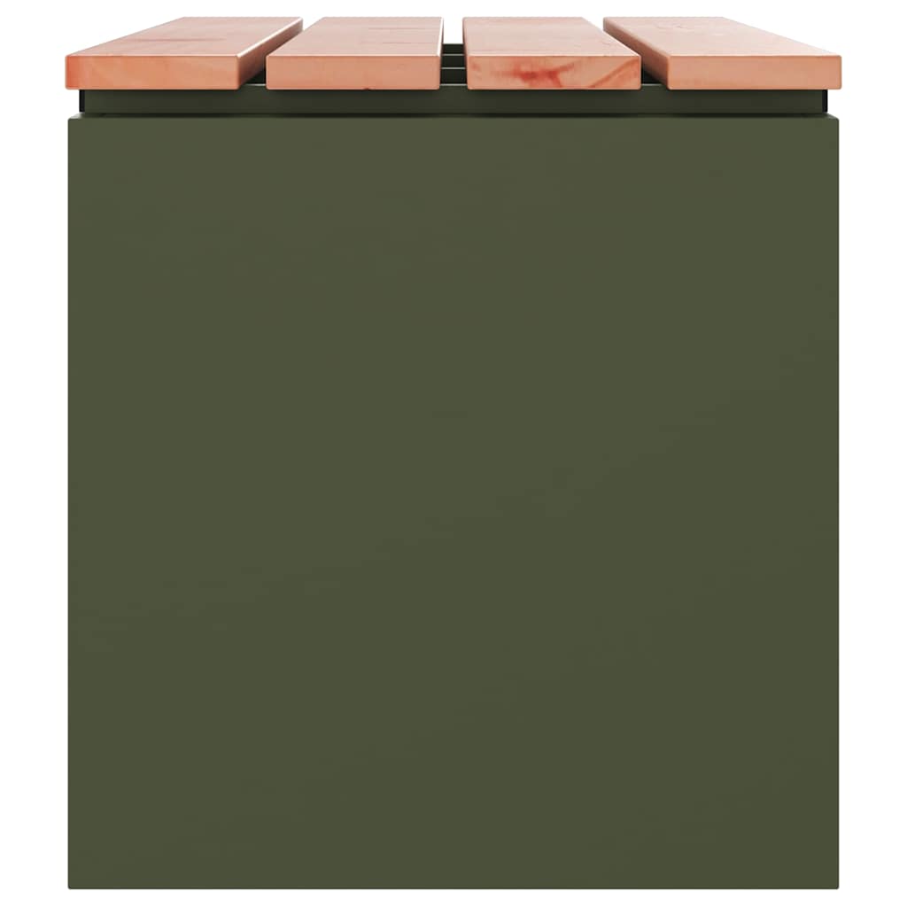 Garden Bench Olive green 100 x 40 x 43 cm Steel