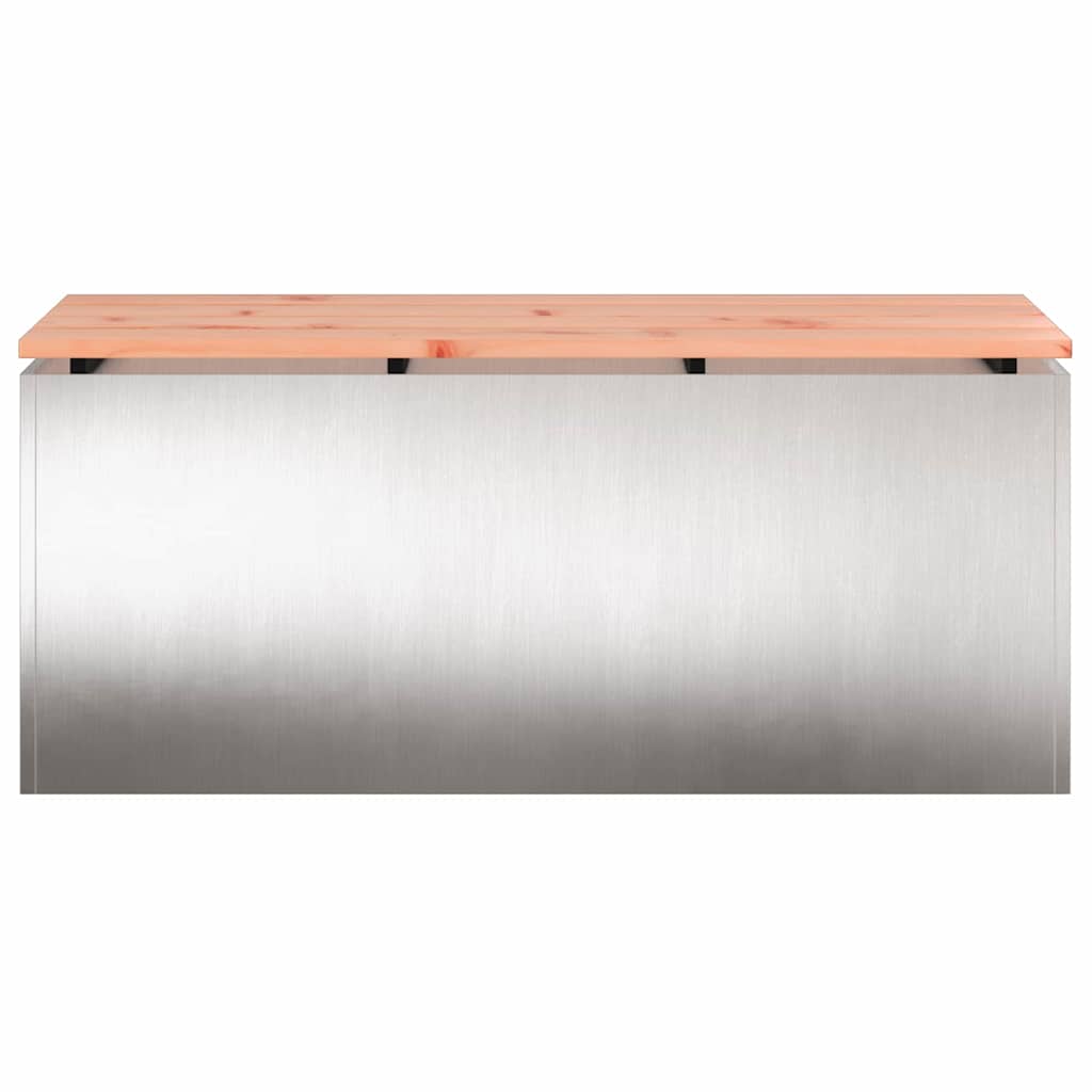 Garden Bench Silver 100 x 40 x 43 cm Stainless steel