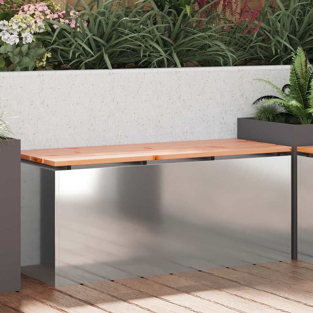 Garden Bench Silver 100 x 40 x 43 cm Galvanised steel
