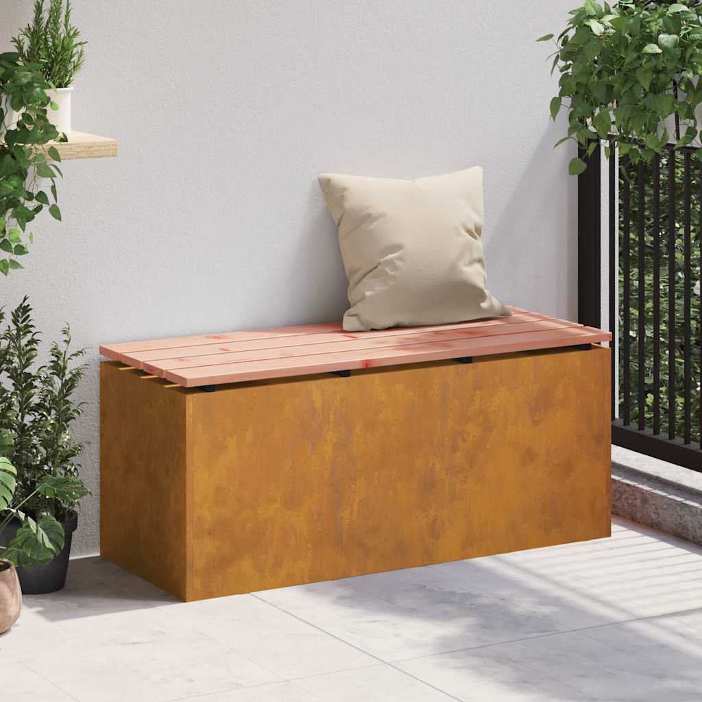 Garden Bench Rusty 100 x 40 x 43 cm Weathering steel