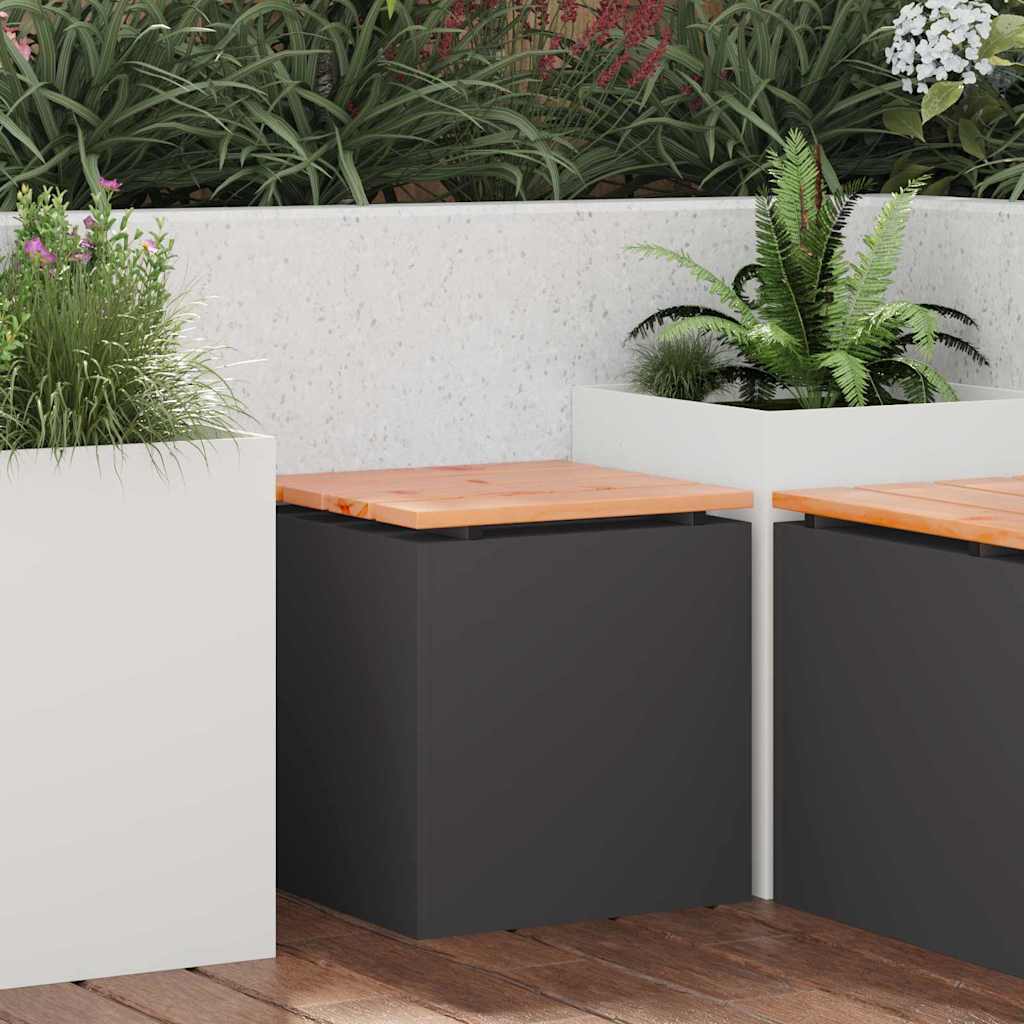 Garden Bench Black 40 x 40 x 43 cm Steel