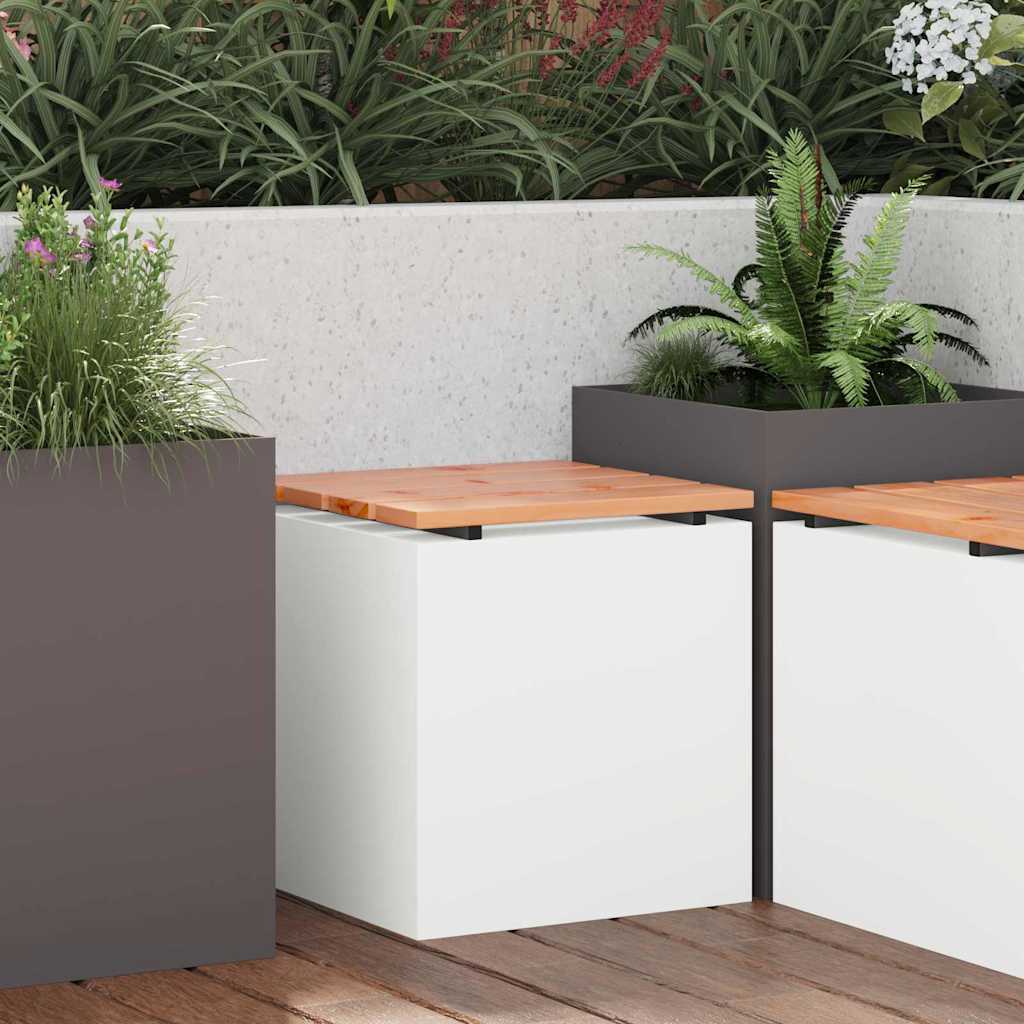 Garden Bench White 40 x 40 x 43 cm Steel