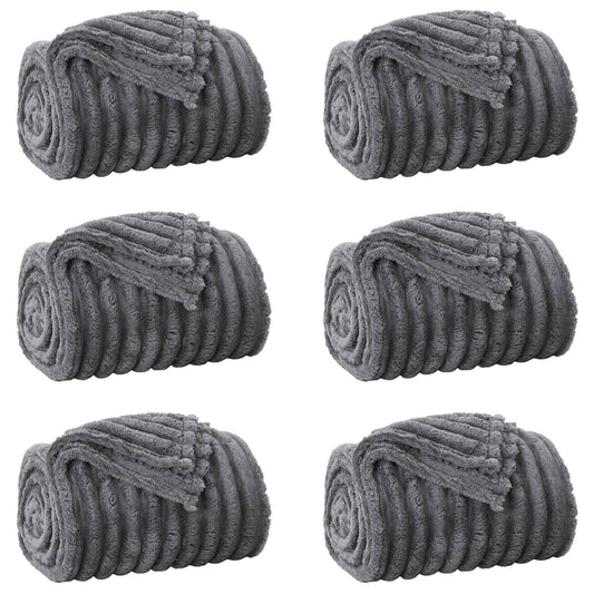 Throw Blankets 6 pcs Dark Grey 270 x 240 cm 8.79 kg Fleece