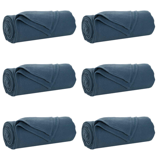 Throw Blankets 6 pcs Navy Blue 240 x 220 cm 4.49 kg Fleece