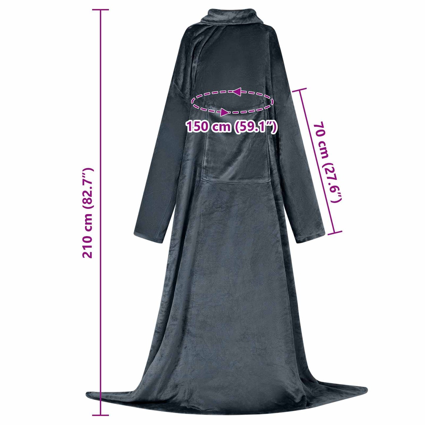 Blanket Hoodie Navy Blue F Flannel