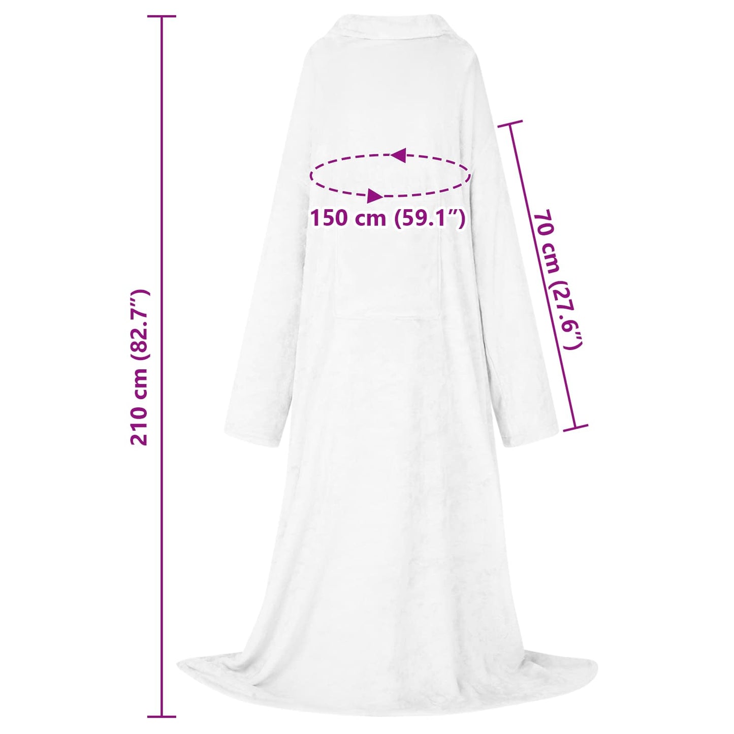 Blanket Hoodie White F Flannel