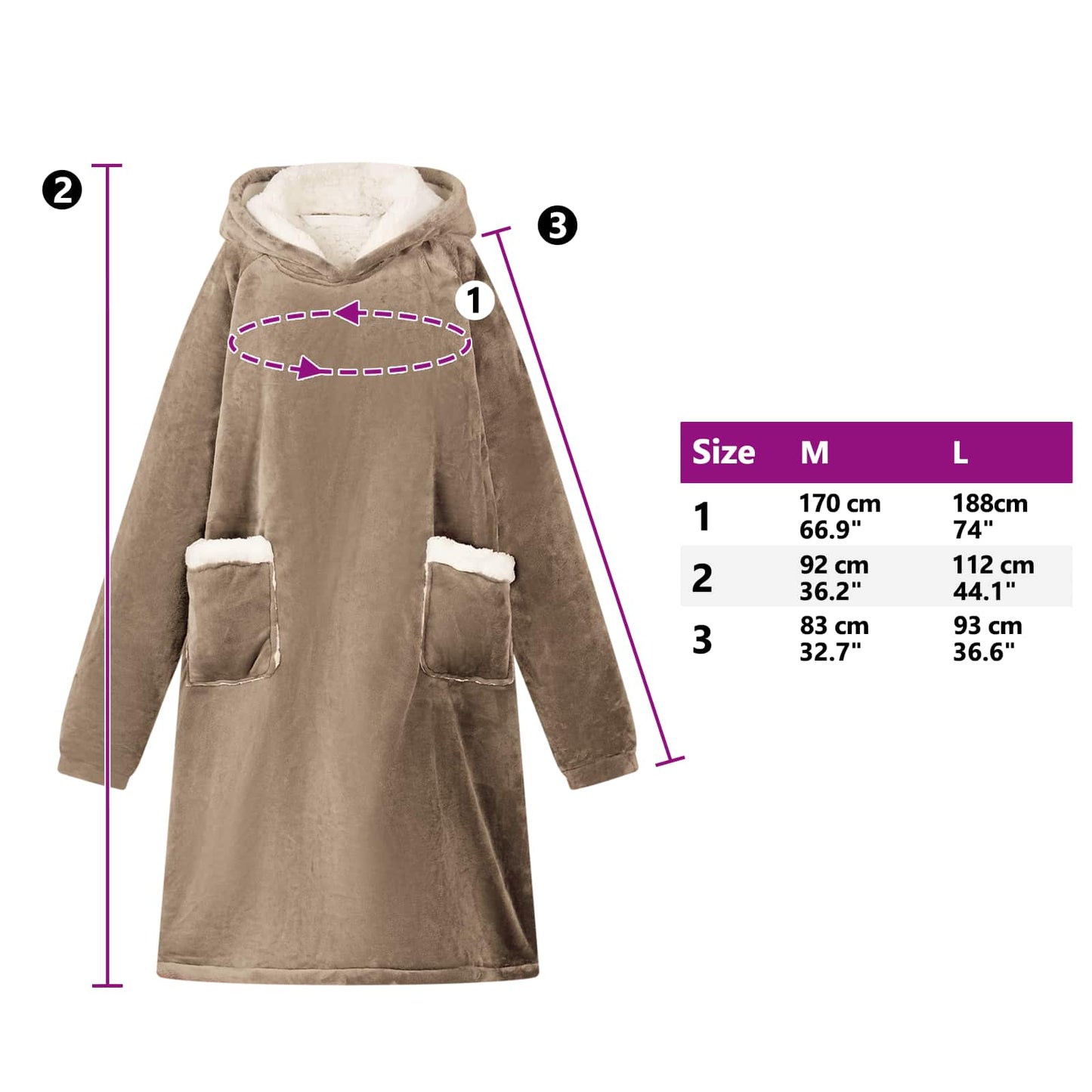Blanket Hoodie Camel L Fleece and Flannel
