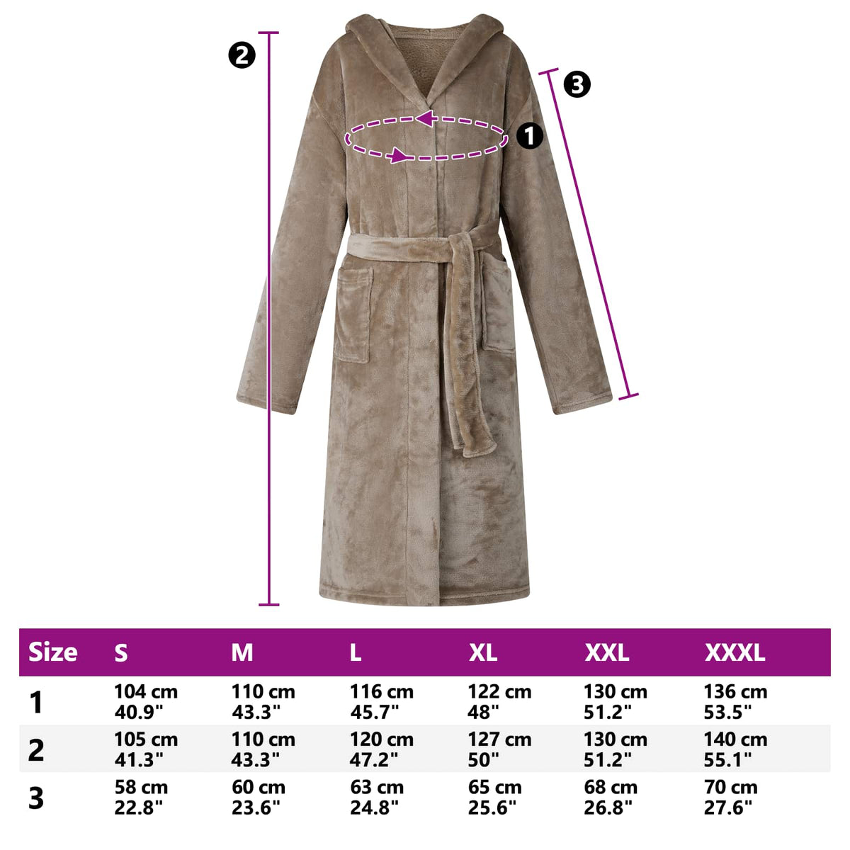 Bathrobe Hoodie Camel S Flannel