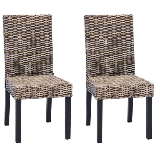 Dining Chair GENDT 2 pcs Solid Mahogany Wood Black Wash